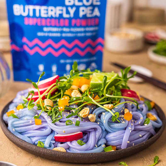 Butterfly Pea Noodle Salad