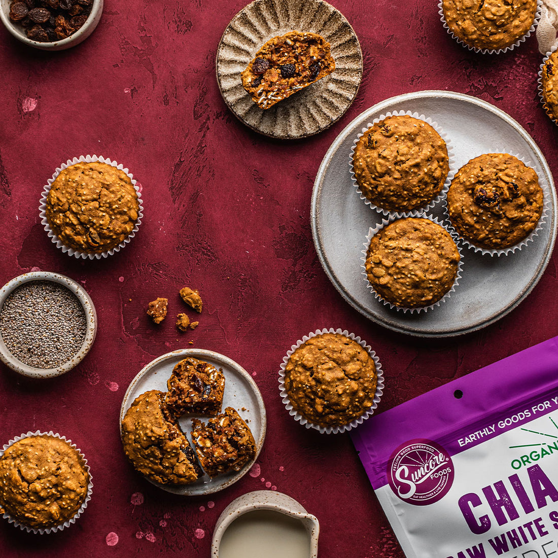 Suncore Foods White Chia Cinnamon Raisin Muffins