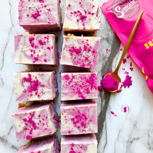 Suncore Foods Vanilla Pink Pitaya Raspberry Swirl Cakes