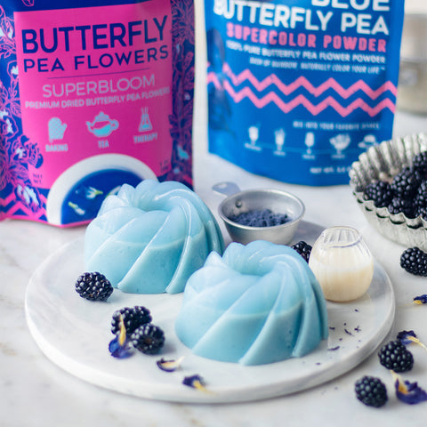 Blue Butterfly Pea Panna Cotta with Jello
