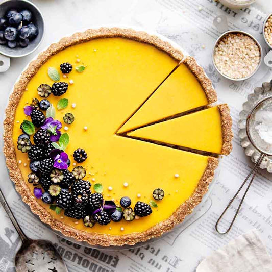 Suncore Foods Mango Key Lime Tart with Quinoa Flake Almond Crust