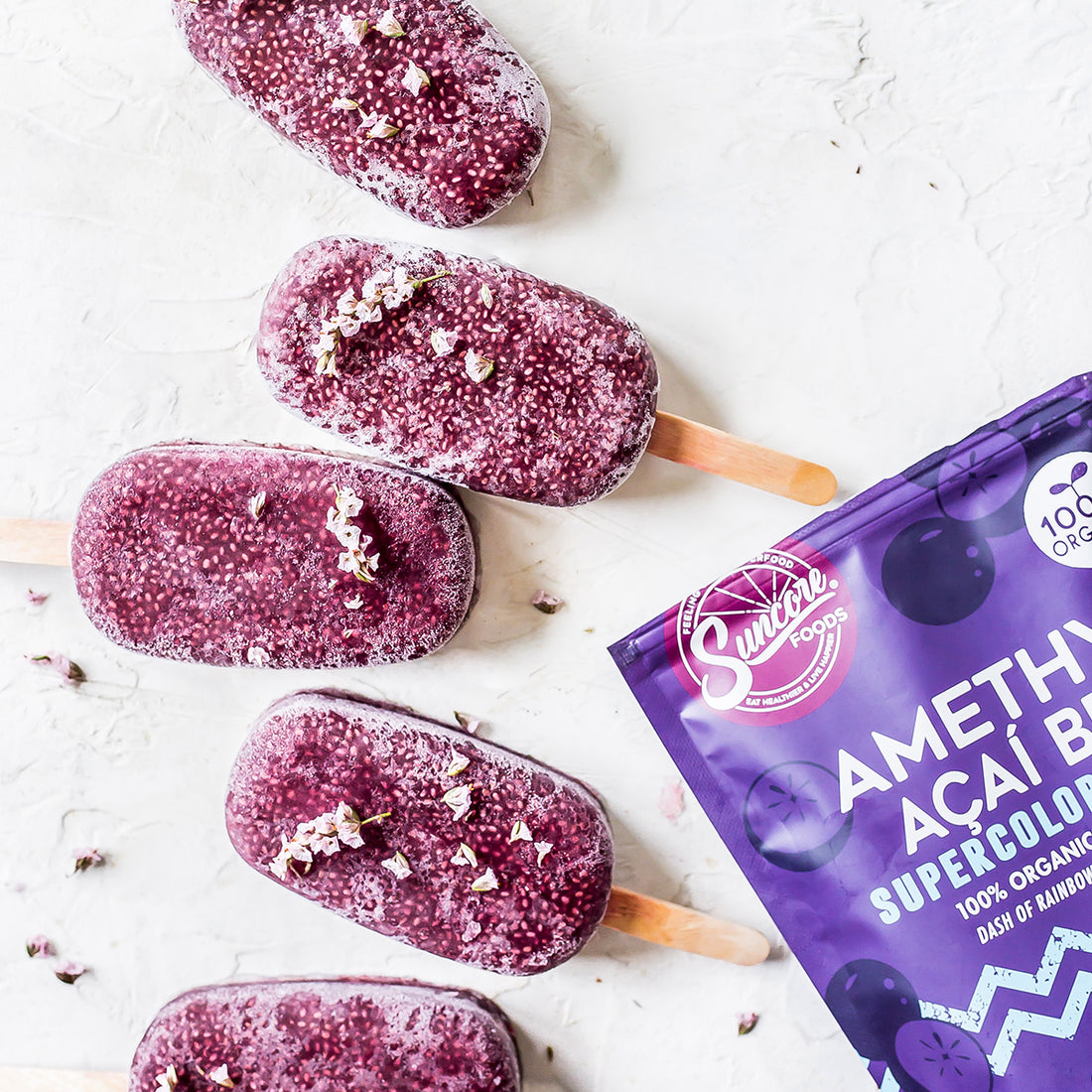 Suncore Foods Pineapple Coconut Acai Chia Ice Popsicles