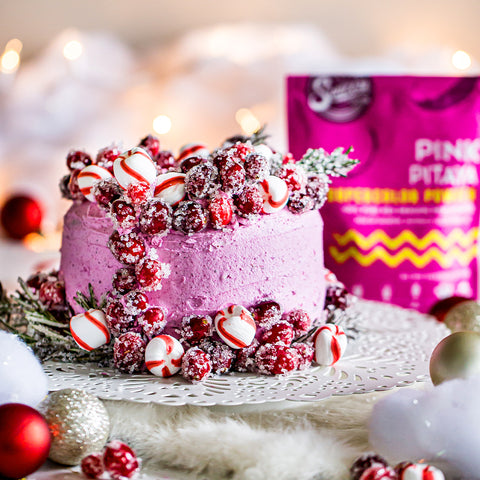 Pink Pitaya Chocolate Peppermint Cake