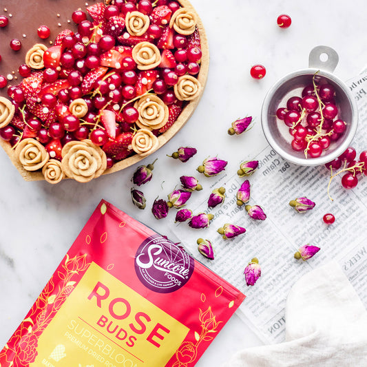 Suncore Foods Rose Infused Chocolate Ganache Tart