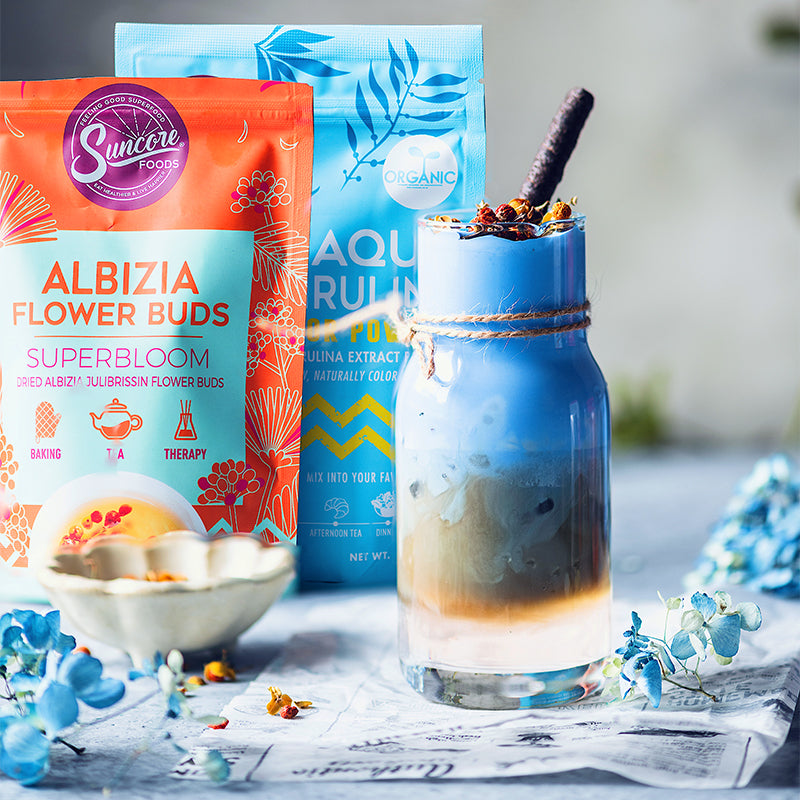 Suncore Foods Albizia Aqua Blue Spirulina Latte