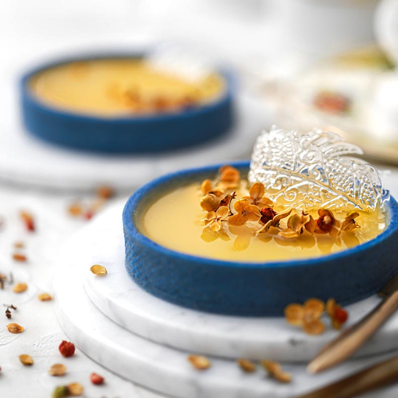 Aqua Blue Spirulina Sable with Coconut Cream Safflower Jelly Layer