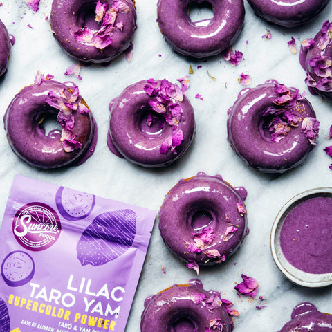 Baked Lilac Taro Yam Donuts
