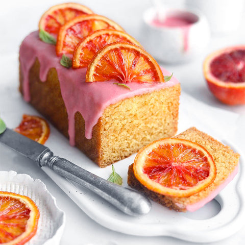Blood Orange Yogurt Cake with Blood Orange Red Beet Pink Pitaya Glaze