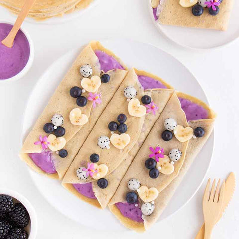Blueberry Coconut Whipped Cream Vanilla Crepes