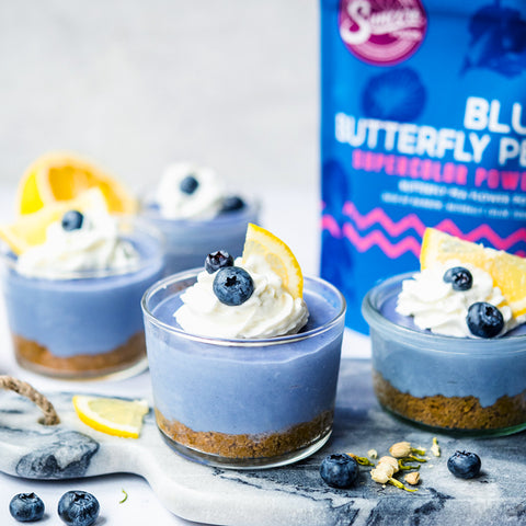 Blue Butterfly Pea Cheesecake In a Jar