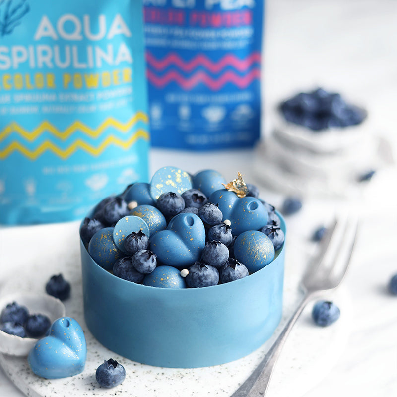 Suncore Foods Blue Butterfly Pea Chocolate Cake with Coconut Chantilly Cream