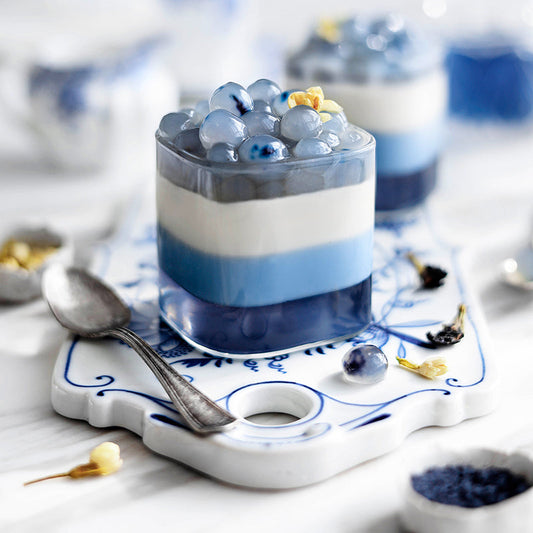 Suncore Foods Butterfly Pea Flower & Jasmine Infused Pudding with Butterfly Pea Flower Tapioca Pearls