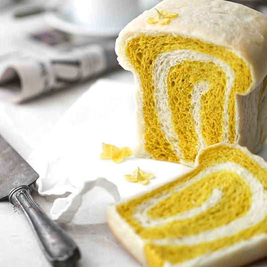 Suncore Foods Canary Yellow Safflower Baked Yam Marbled Bread