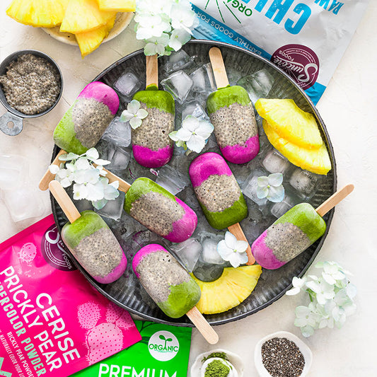 Suncore Foods Chia Matcha Prickly Pear Popsicles