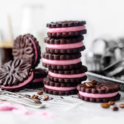Pink Pitaya Vanilla Cream Chocolate Espresso Shortbread Cookies