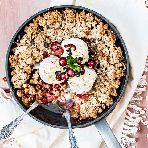 Warm Cranberry Apple Goji Granola Crisp