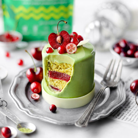 Cranberry Matcha Chocolate Entremet Cake