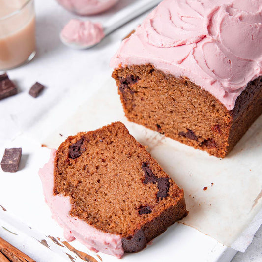 Suncore Foods Red Beet Cashew Frosting Earl Grey Pound Plum Cake