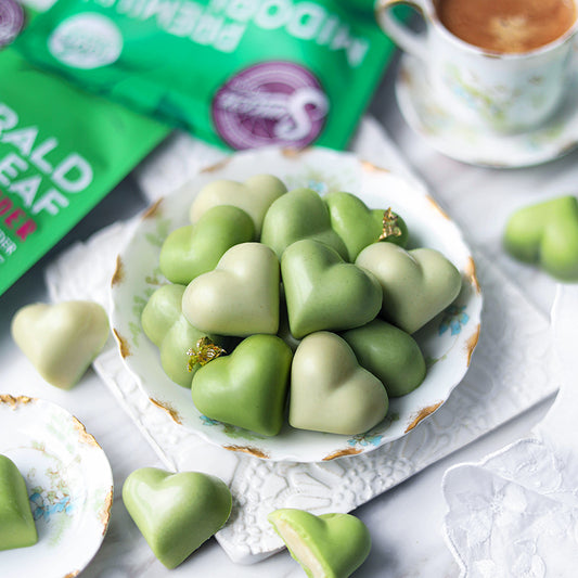 Suncore Foods Emerald Pandan Leaf & Matcha Chocolate Hearts