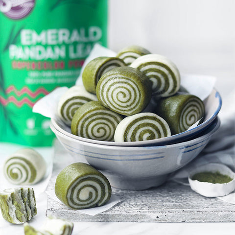 Emerald Pandan Matcha Mini Steamed Buns