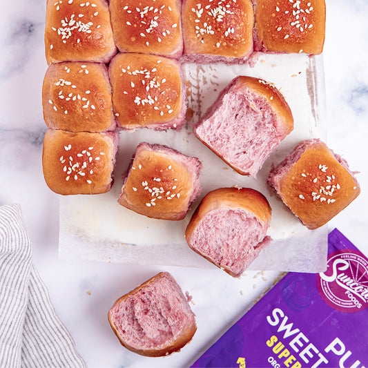 Suncore Foods Fluffy Pull-Apart Purple Sweet Potato Milk Bread Buns