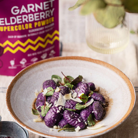 Garnet Elderberry Gnocchi