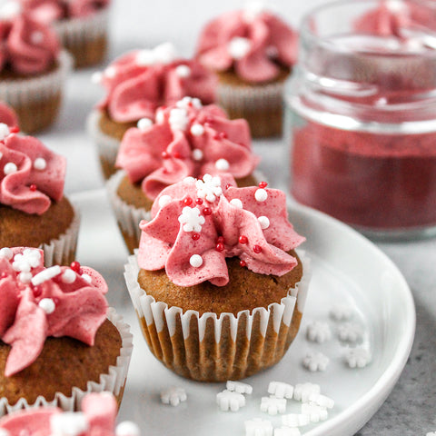 Gingerbread Red Beet Cupcakes