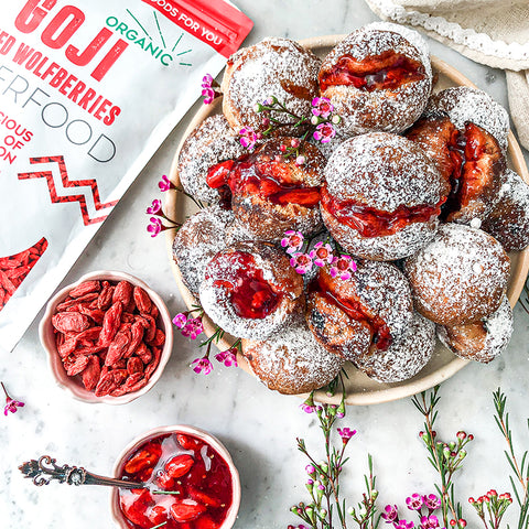 Goji Berry Jam Filled Aebleskivers