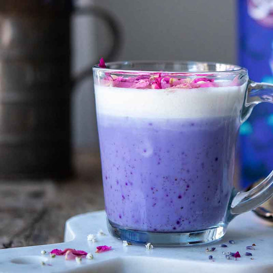 Suncore Foods Homemade Cashew Lilac Taro Milk Latte