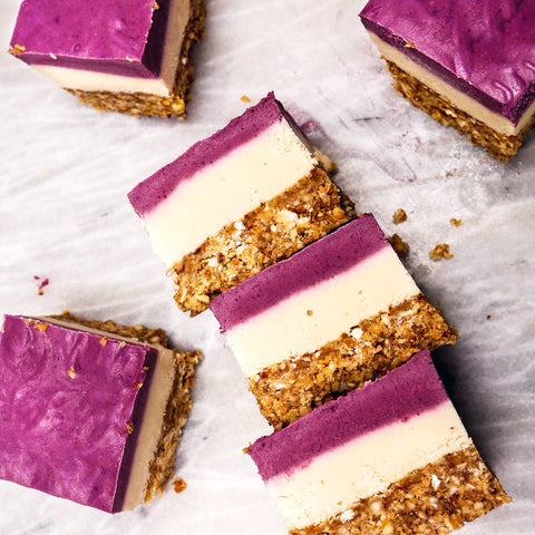 Pink Pitaya Berry Cheesecake Bars