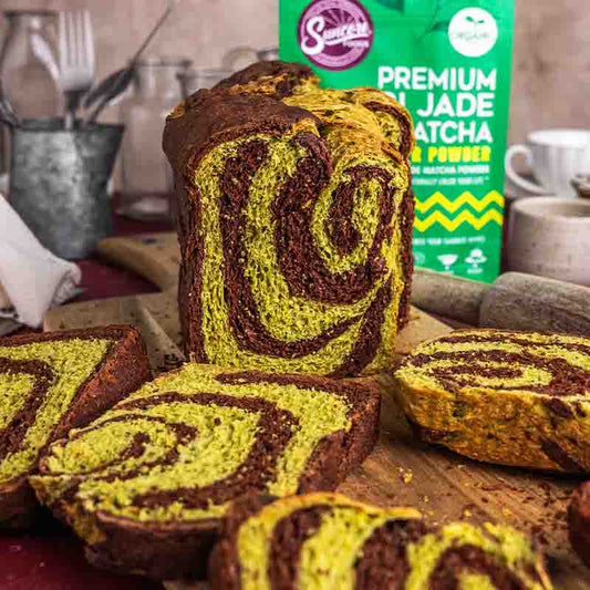 Suncore Foods Matcha Chocolate Swirl Bread Supercolor Powder Plantbased