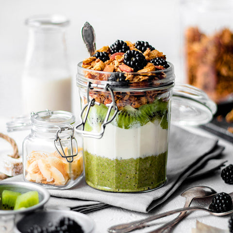 Matcha Coconut Chia Pudding Jars