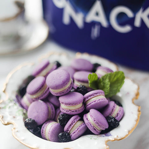 Mini Blueberry Macarons