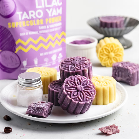 Lilac Taro Yam Mung Bean Cakes