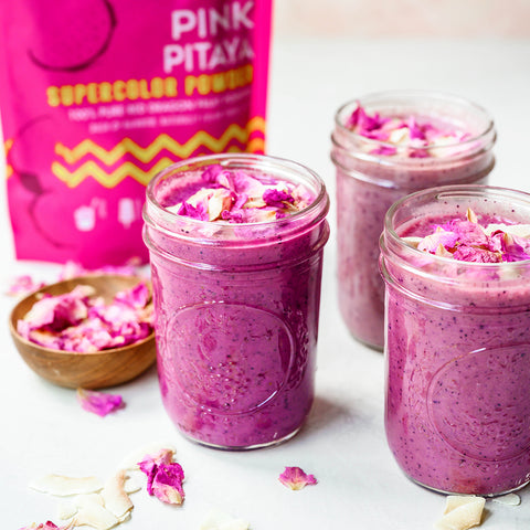 Ombre Pink Pitaya Blueberry Smoothies