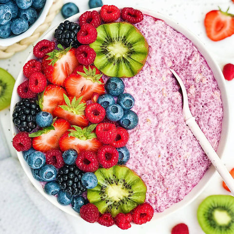 Pink Pitaya Chia Basil Seed Pudding