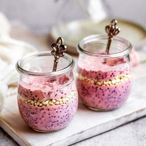 Pink Pitaya Chia Oatmeal Jars