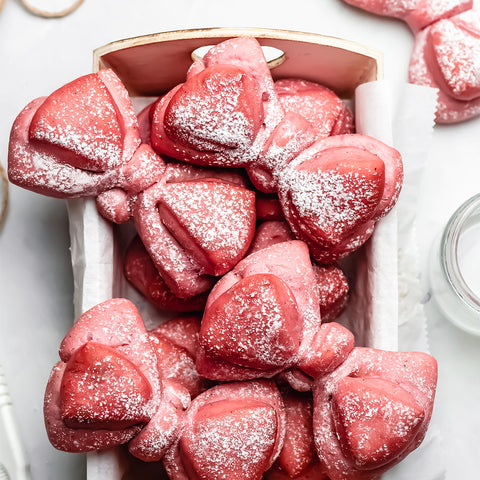 Pink Pitaya Red Beet Bow Tie Buns