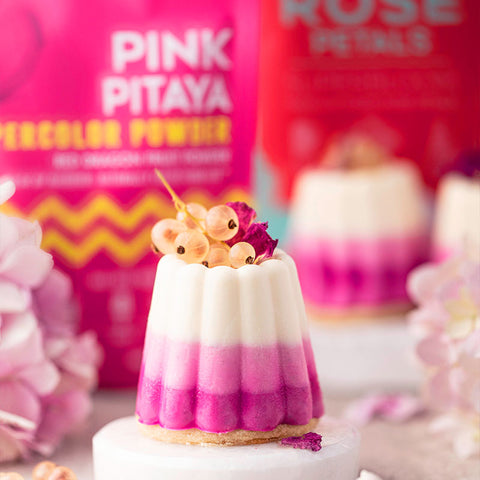 Pink Pitaya Layered Panna Cottas
