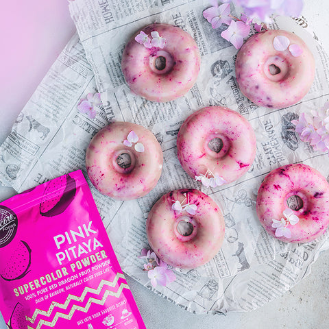 Pink Pitaya Marbled Donuts