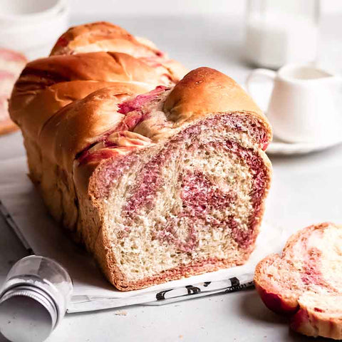 Pink Pitaya Strawberry Marbled Loaf