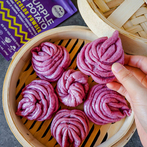 Purple Sweet Potato Steamed Bread Buns