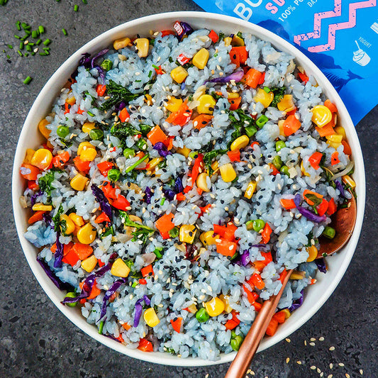 Suncore Foods Blue Butterfly Pea Veggie Medley Fried Rice