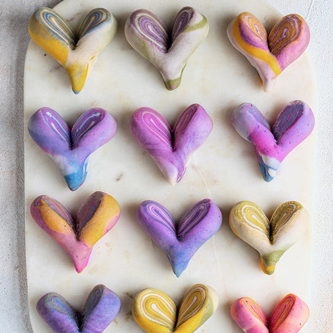 Rainbow Heart Shaped Wagashi