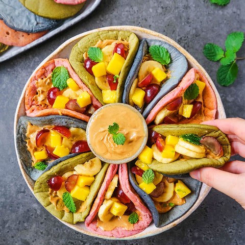 Rainbow Pancake Taco Roll-Ups