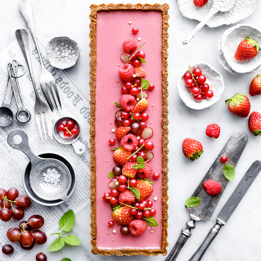 Suncore Foods Raspberry Red Beet Yogurt Tart with Cookie Crumb