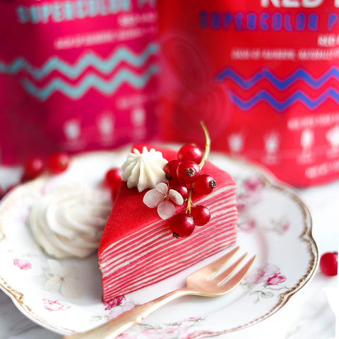 Red Radish and Velvet Red Beet Crepe Cake