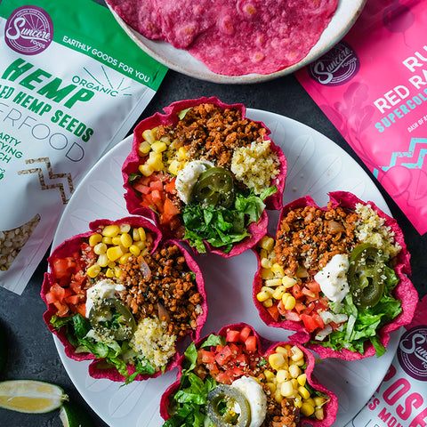 Ruby Red Radish Tortilla Bowls