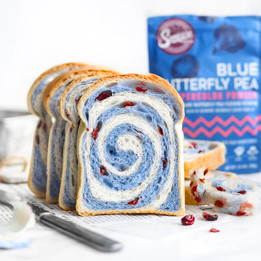 Suncore Foods Soft & Fluffy Cranberry Butterfly Pea Flower Bread