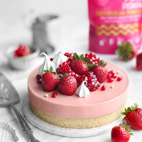 Pink Pitaya Strawberry Cake